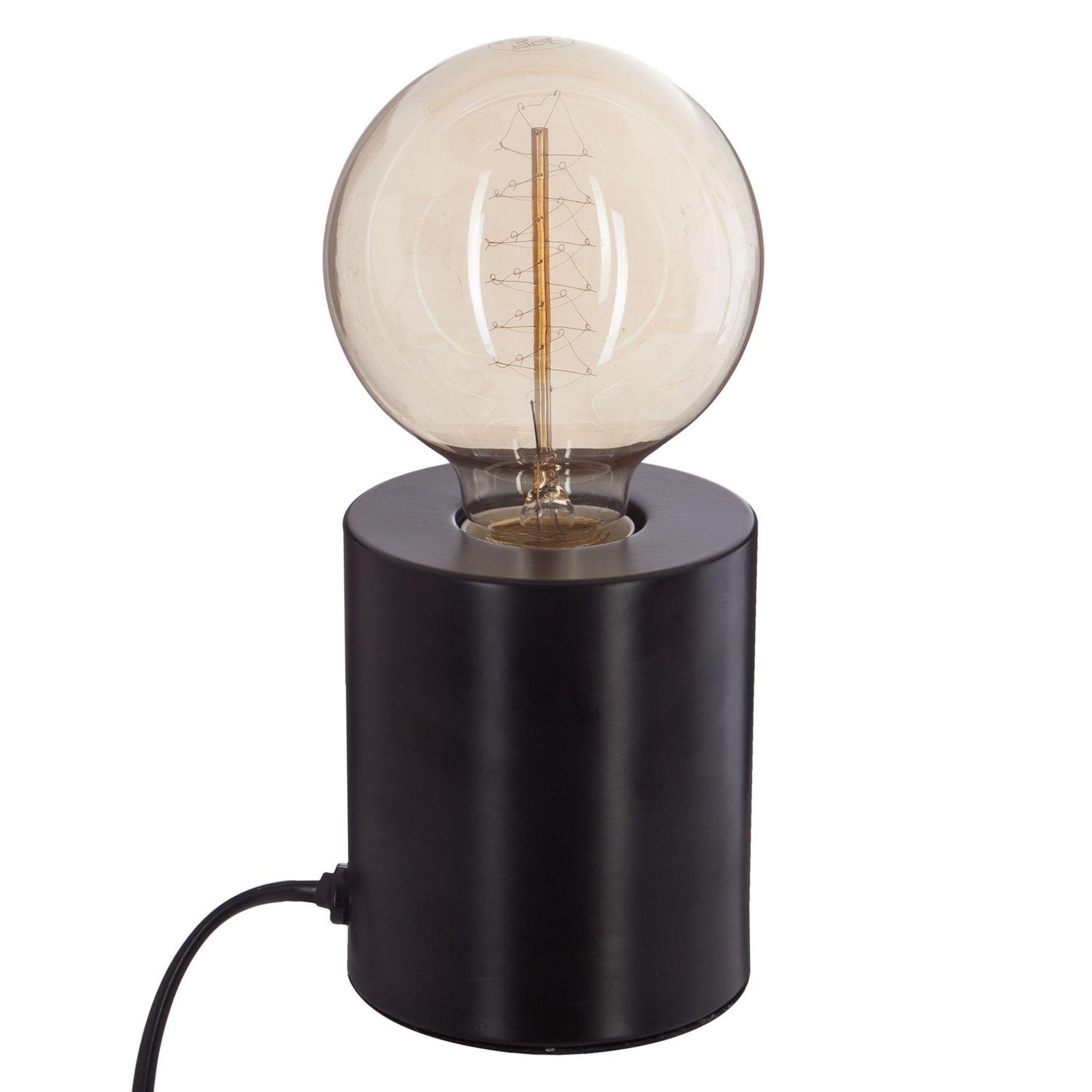 ATMOSPHERA Lampe à poser en fer ampoule - h. 10,5 cm. Coloris disponibles : Marron, Noir
