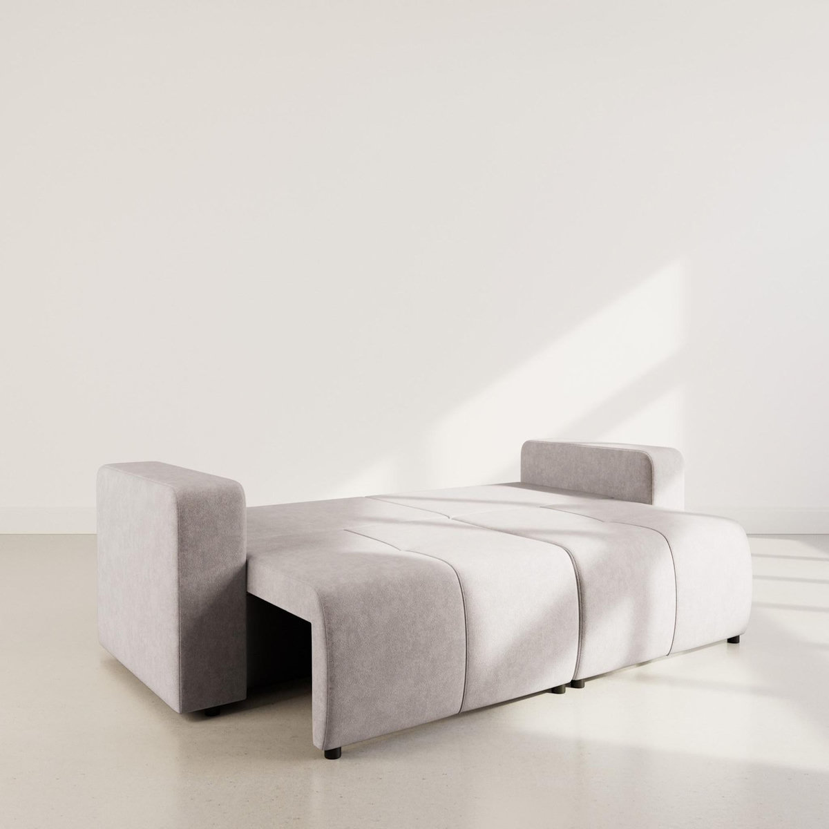 BEST MOBILIER Nicole - canapé droit 4 places convertible avec coffre en tissu