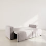 Voir la diapositive 2 : BEST MOBILIER Nicole - canapé droit 4 places convertible avec coffre en tissu
