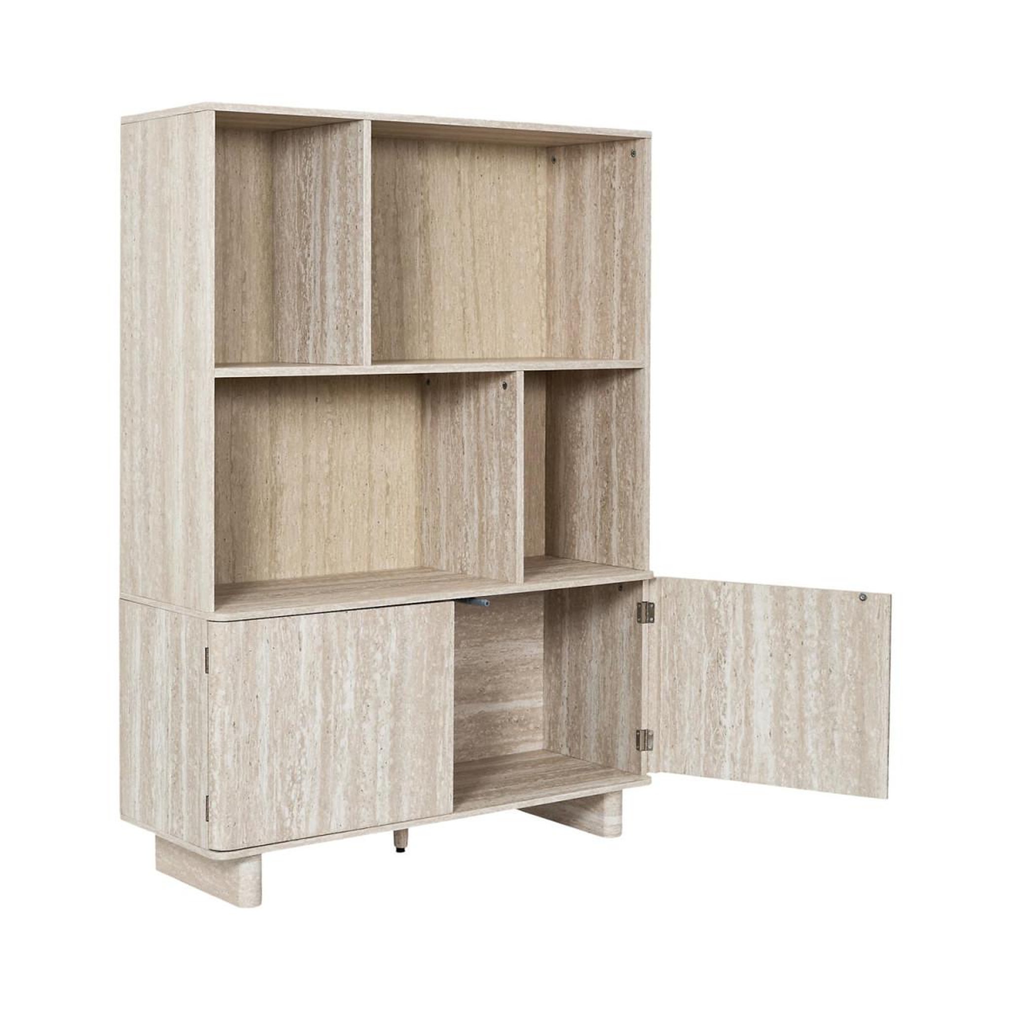 Voir la diapositive 2 : The Home Deco Factory Bibliothèque avec 2 portes  pietra  140cm beige