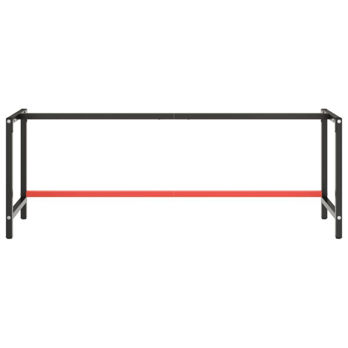 VIDAXL Cadre de banc de travail Noir et rouge mat 220x57x79 cm Metal