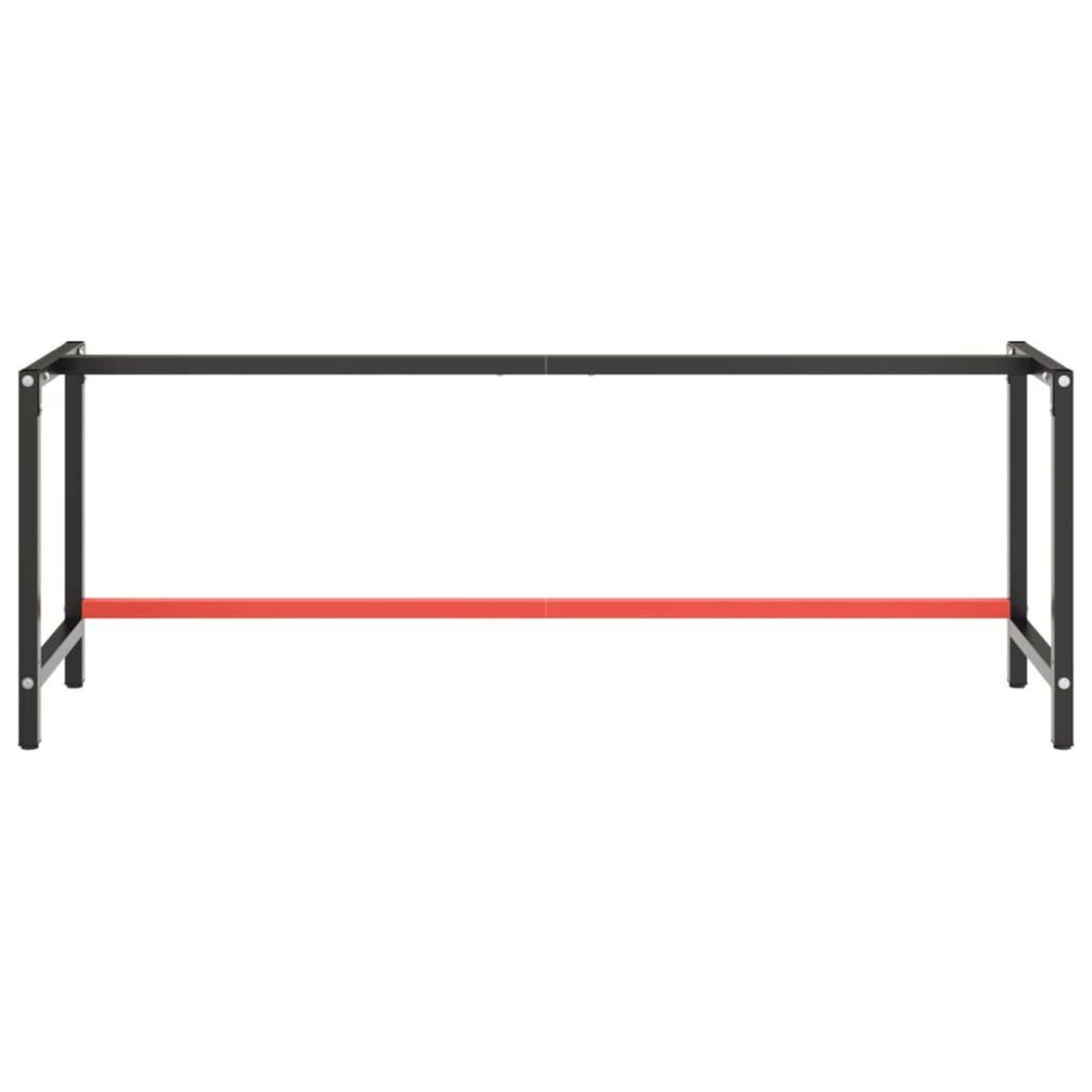 VIDAXL Cadre de banc de travail Noir et rouge mat 220x57x79 cm Metal