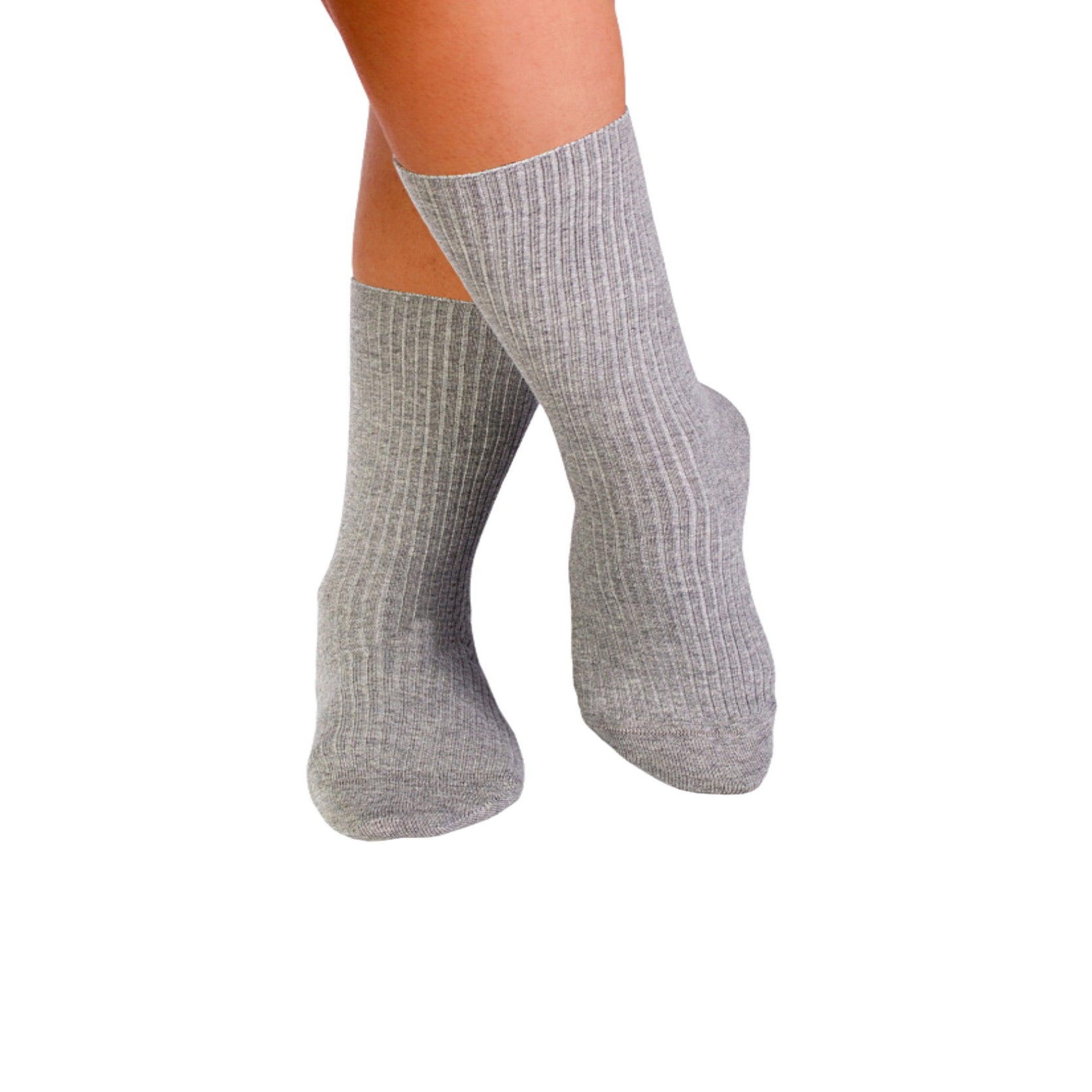 PIRIN HILL Chaussettes sans élastique coton bio grises. Coloris disponibles : Gris