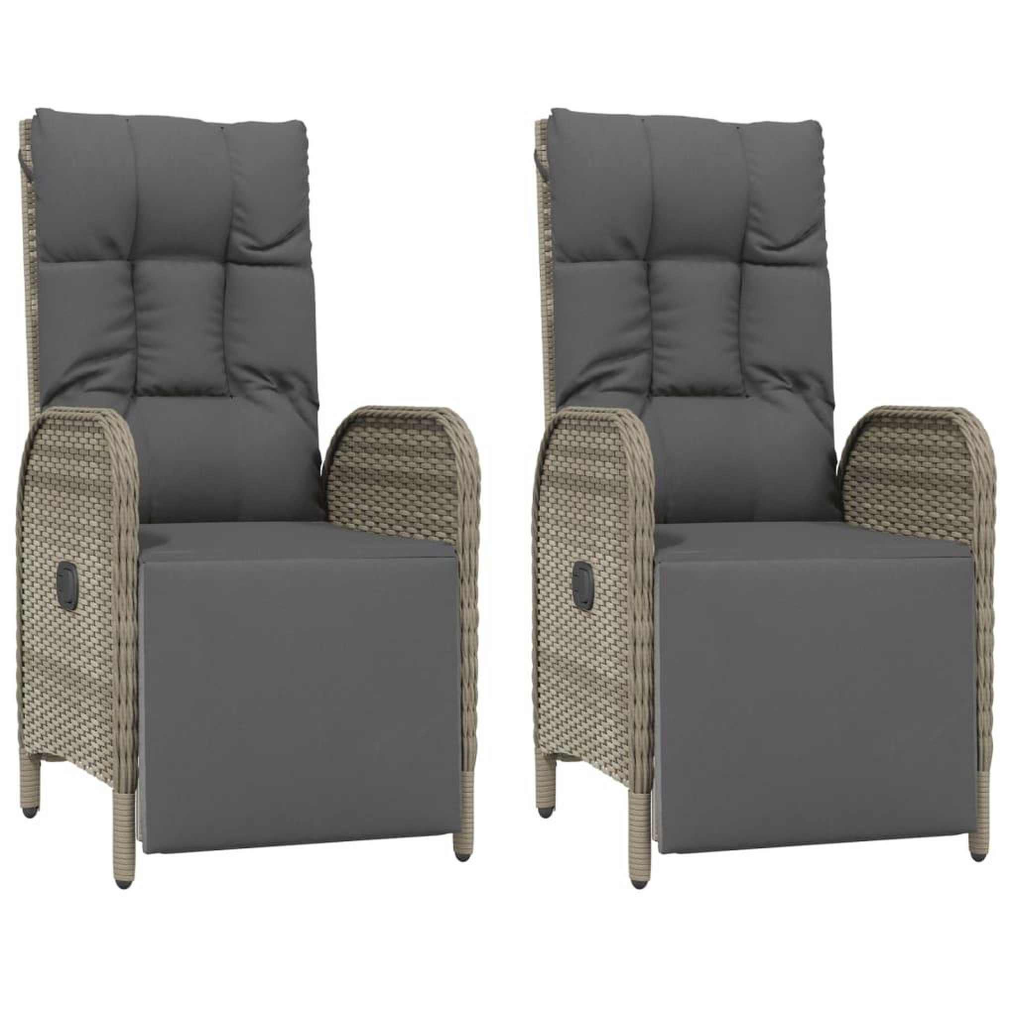 Voir la diapositive 4 : VIDAXL Ensemble a manger de jardin 9 pcs coussins gris resine tressee