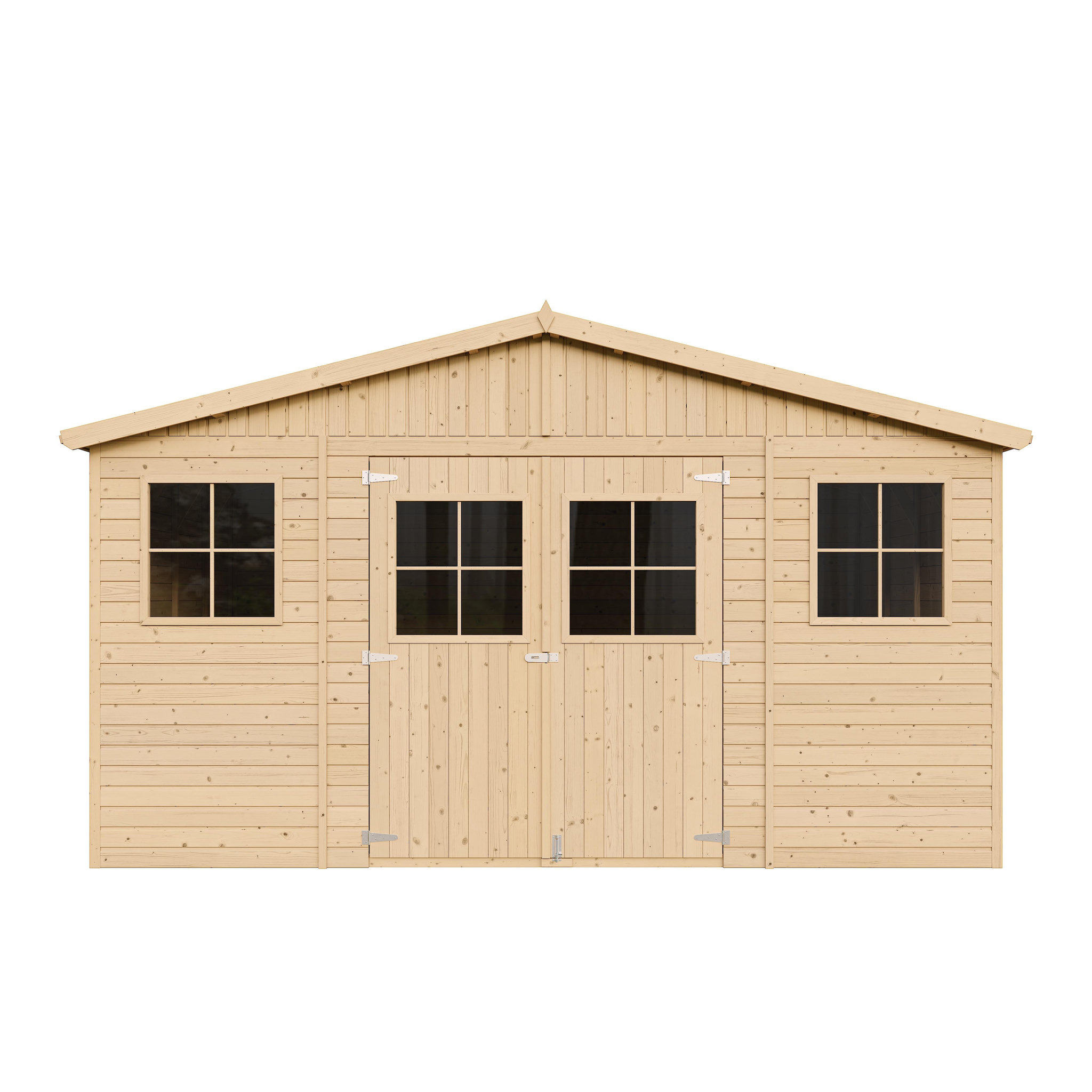 Voir la diapositive 2 : TIMBELA Abri de Jardin en Bois 15.84 m² Cabanon Jardin Exterieur à Outils et Velo avec Fenêtres M330