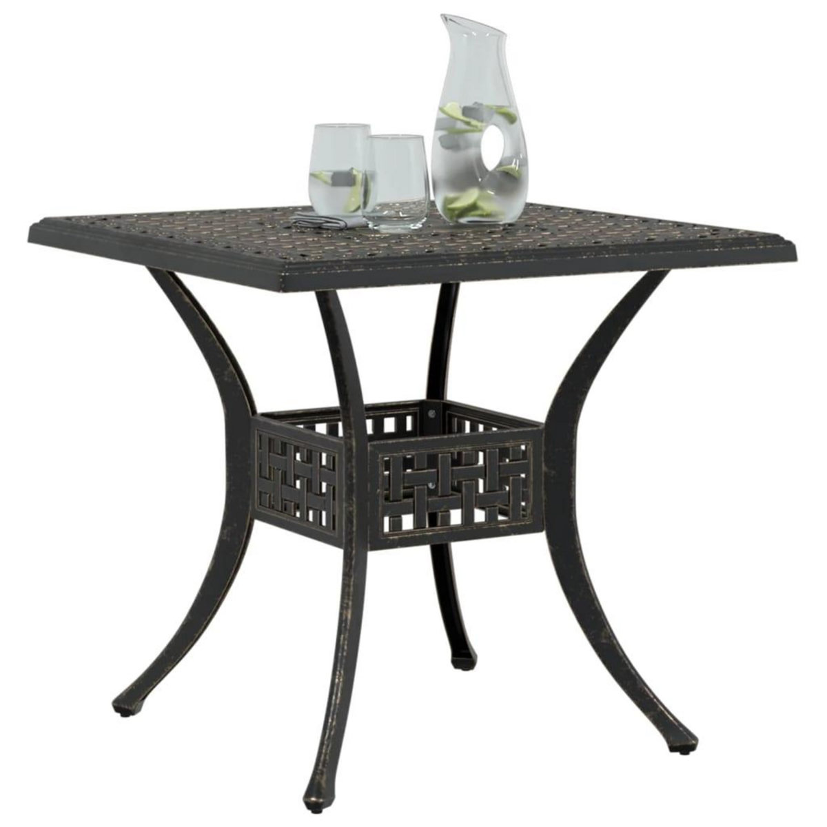 VIDAXL Table de jardin bronze 80x80x75 cm aluminium coule