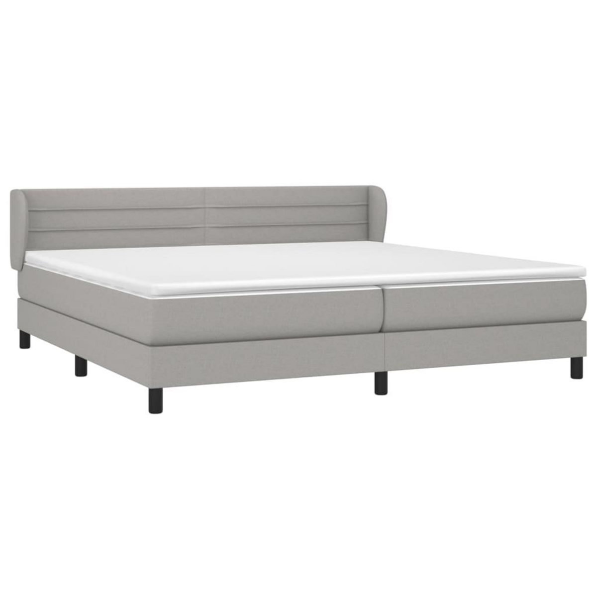 VIDAXL Sommier a lattes de lit avec matelas Gris clair 200x200cm Tissu