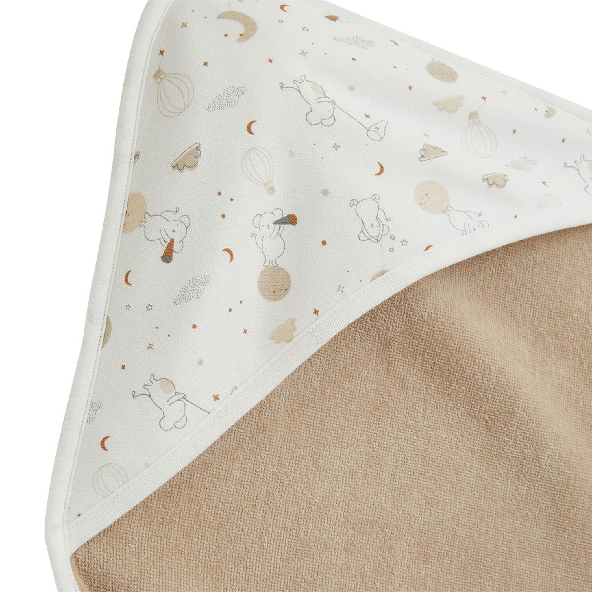 Voir la diapositive 2 : Petit Béguin Cape de bain et gant bébé eliah