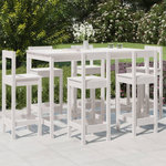 VIDAXL Ensemble de bar de jardin 7 pcs blanc bois de pin massif