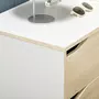 HOMCOM Commode design scandinave 3 tiroirs piètement effilé panneaux MDF blanc aspect bois clair