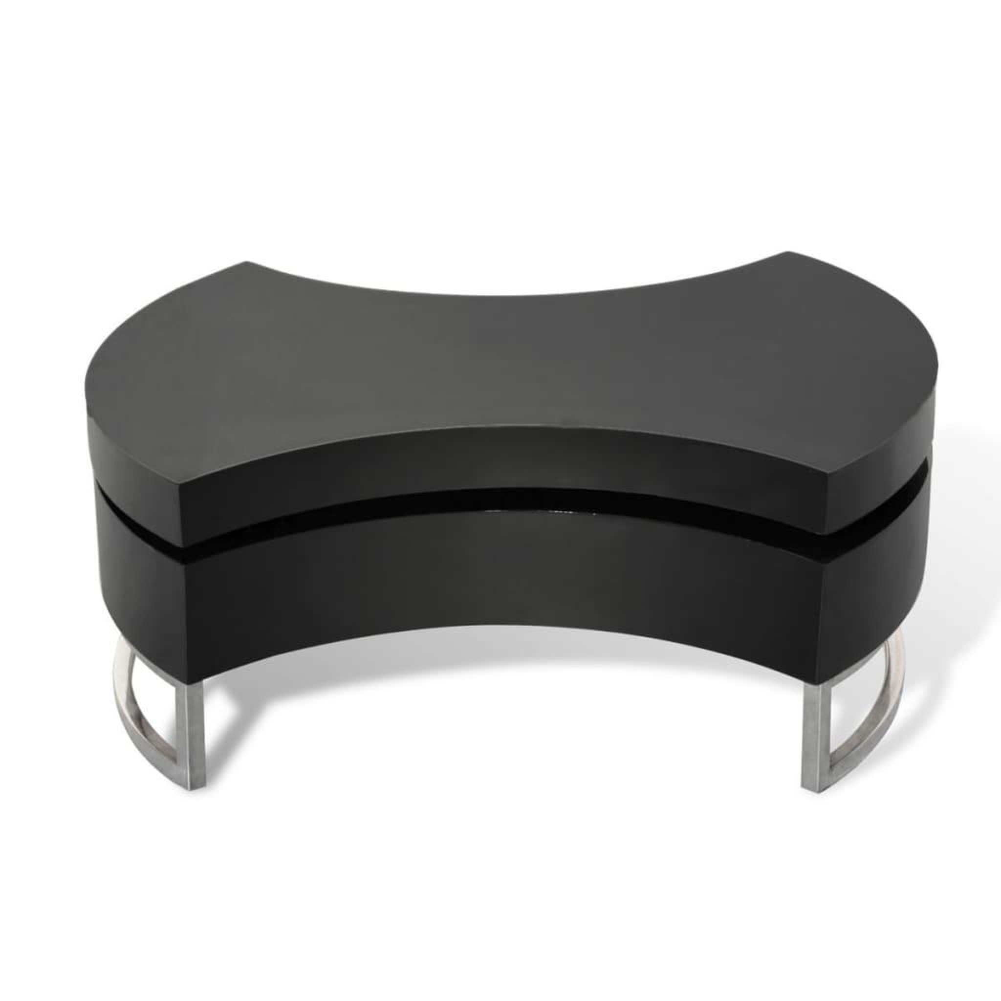 Voir la diapositive 5 : VIDAXL Table basse a forme reglable noir brillant