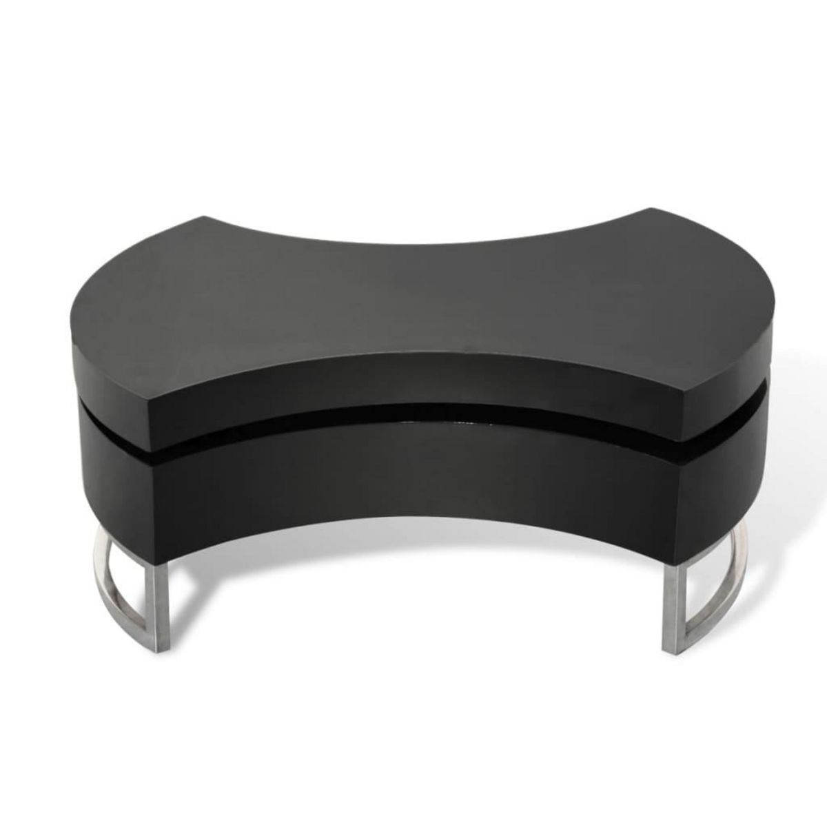 VIDAXL Table basse a forme reglable noir brillant