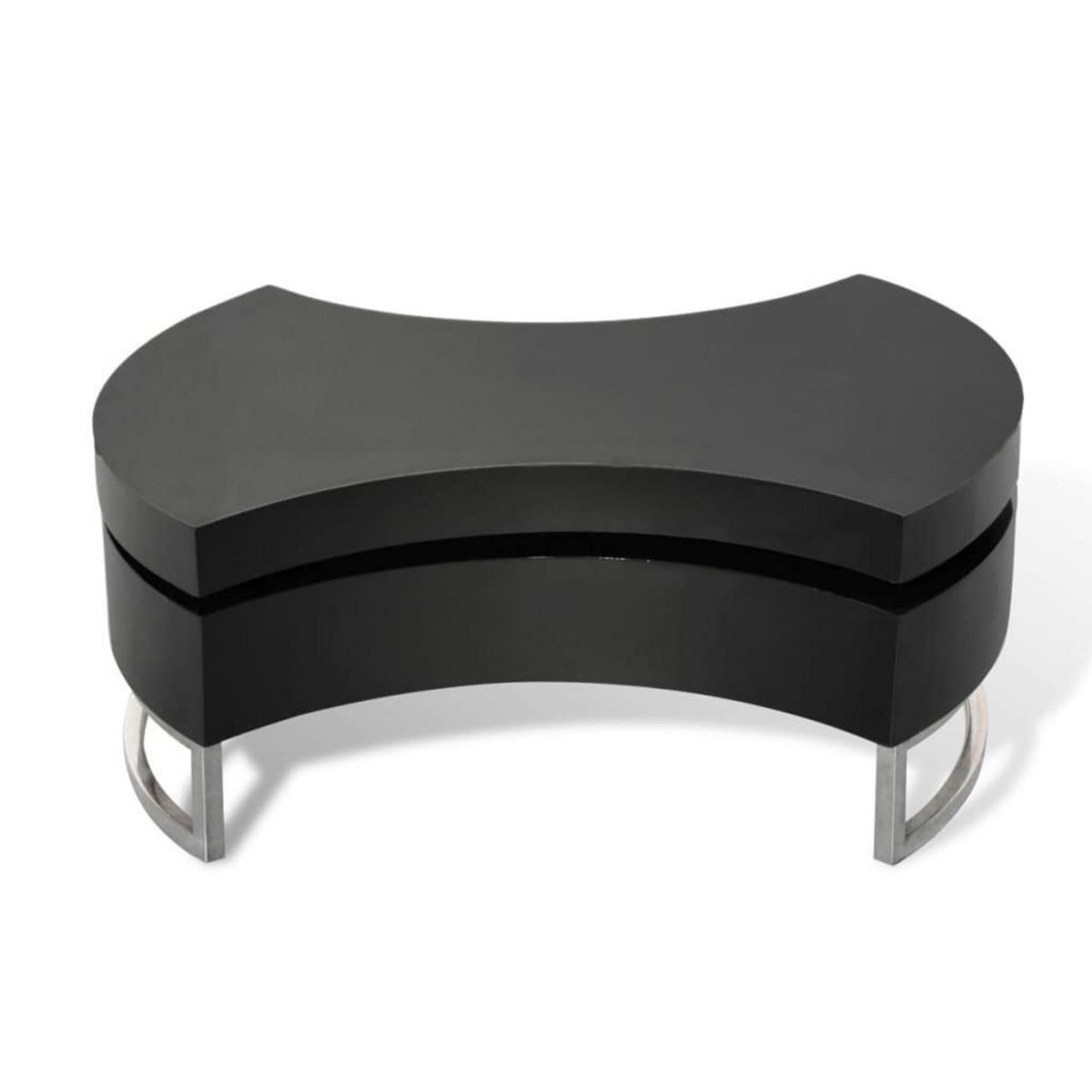VIDAXL Table basse a forme reglable noir brillant