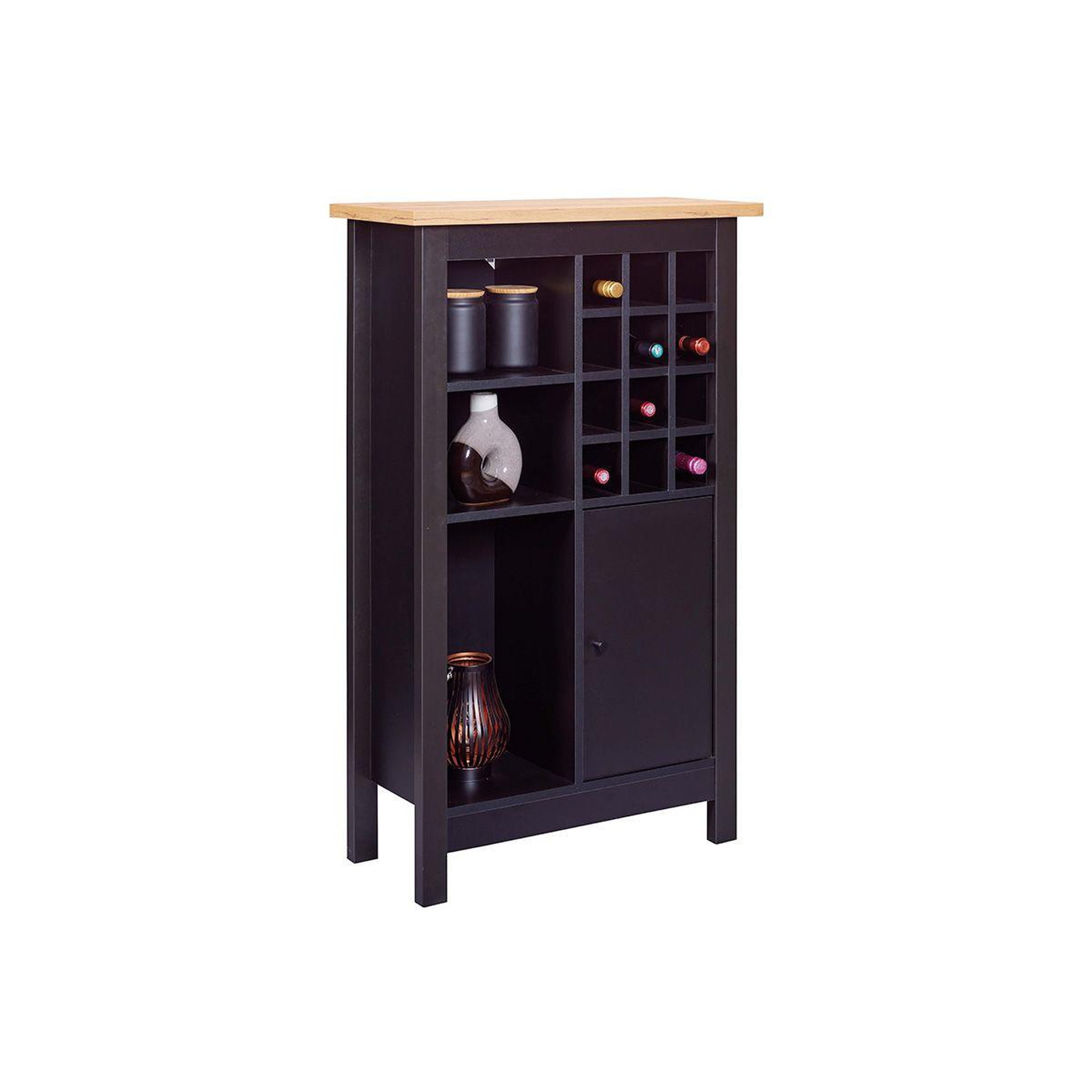 Voir la diapositive 5 : INTERLINK Buffet avec range-bouteilles  nichole  124cm noir