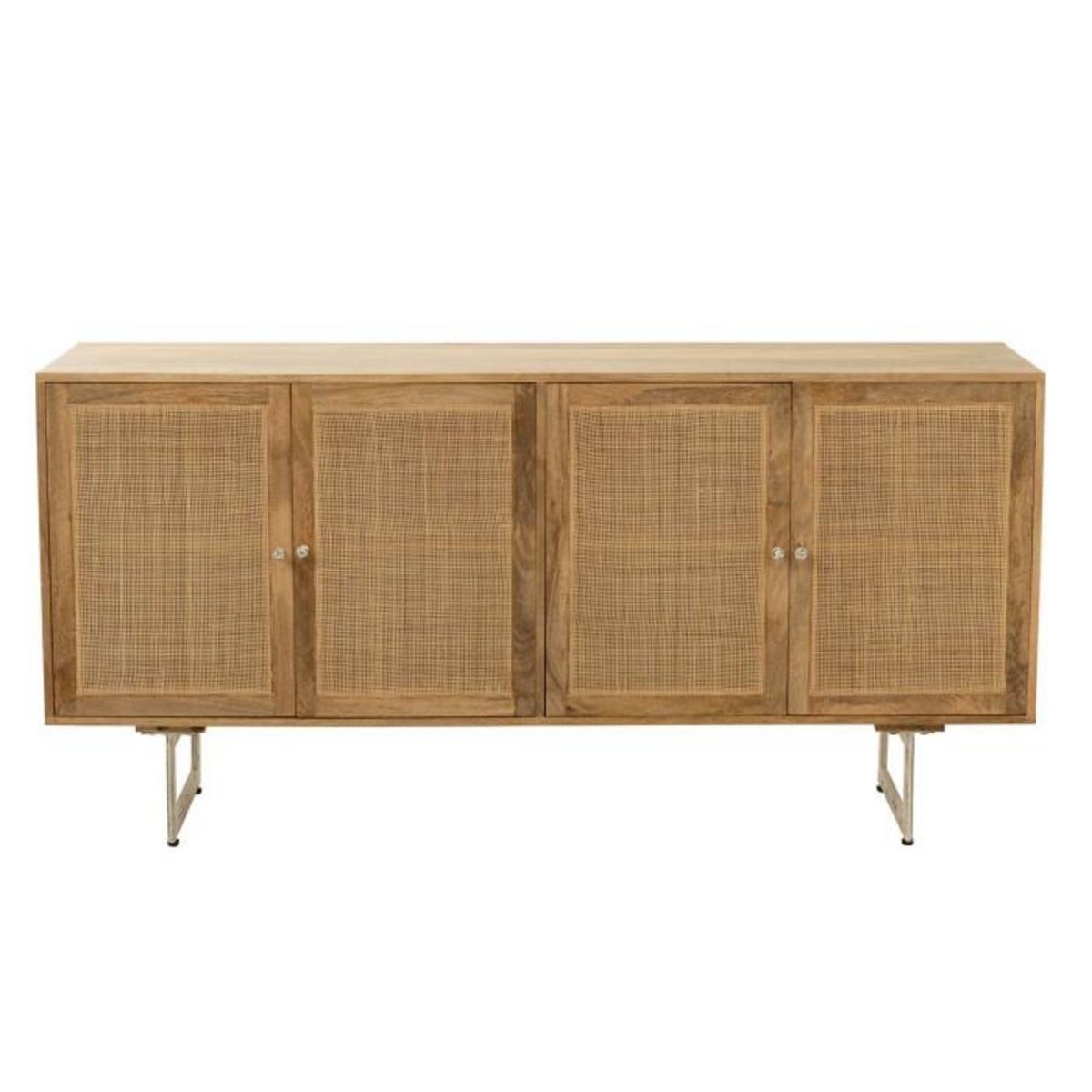Paris Prix Buffet en Bois 4 Portes  Weaving  170cm Naturel