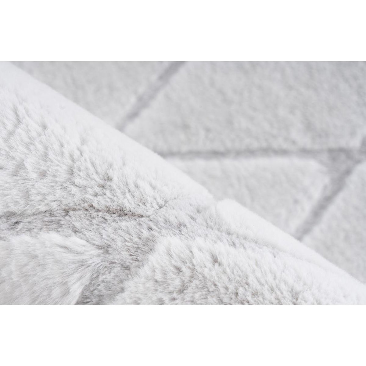 Paris Prix Tapis Shaggy Géométrique  Vivica  Blanc & Bleu Gris