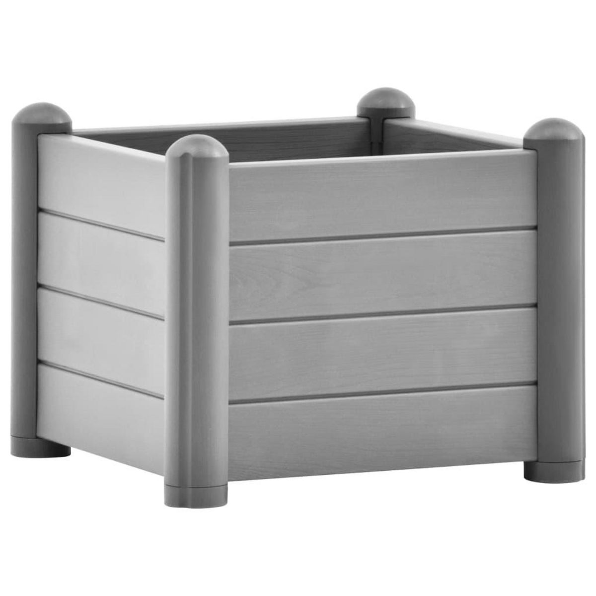 VIDAXL Lit sureleve de jardin PP Gris pierre 43x43x35 cm