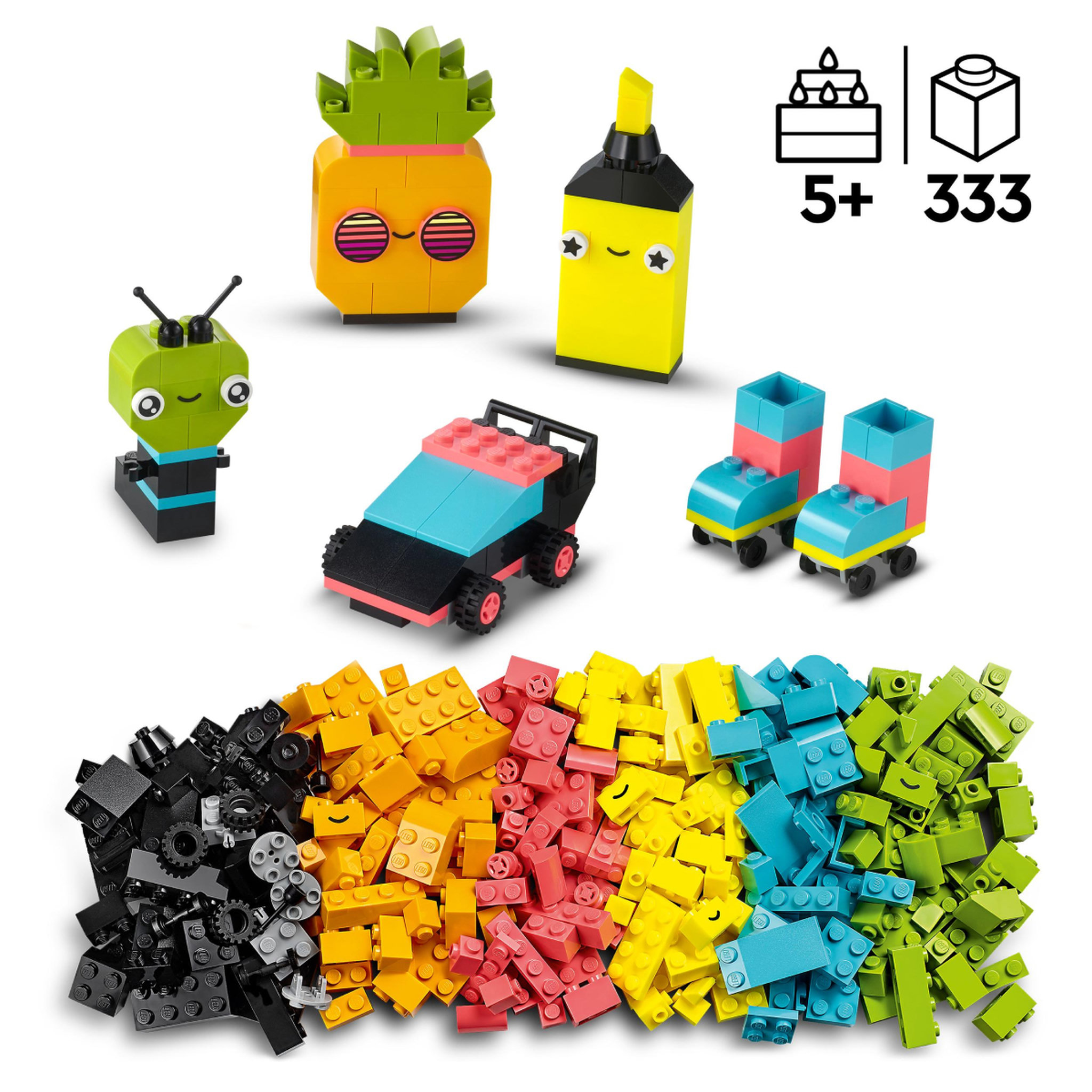 Voir la diapositive 4 : LEGO Classic 11027 - L&rsquo;amusement créatif fluo