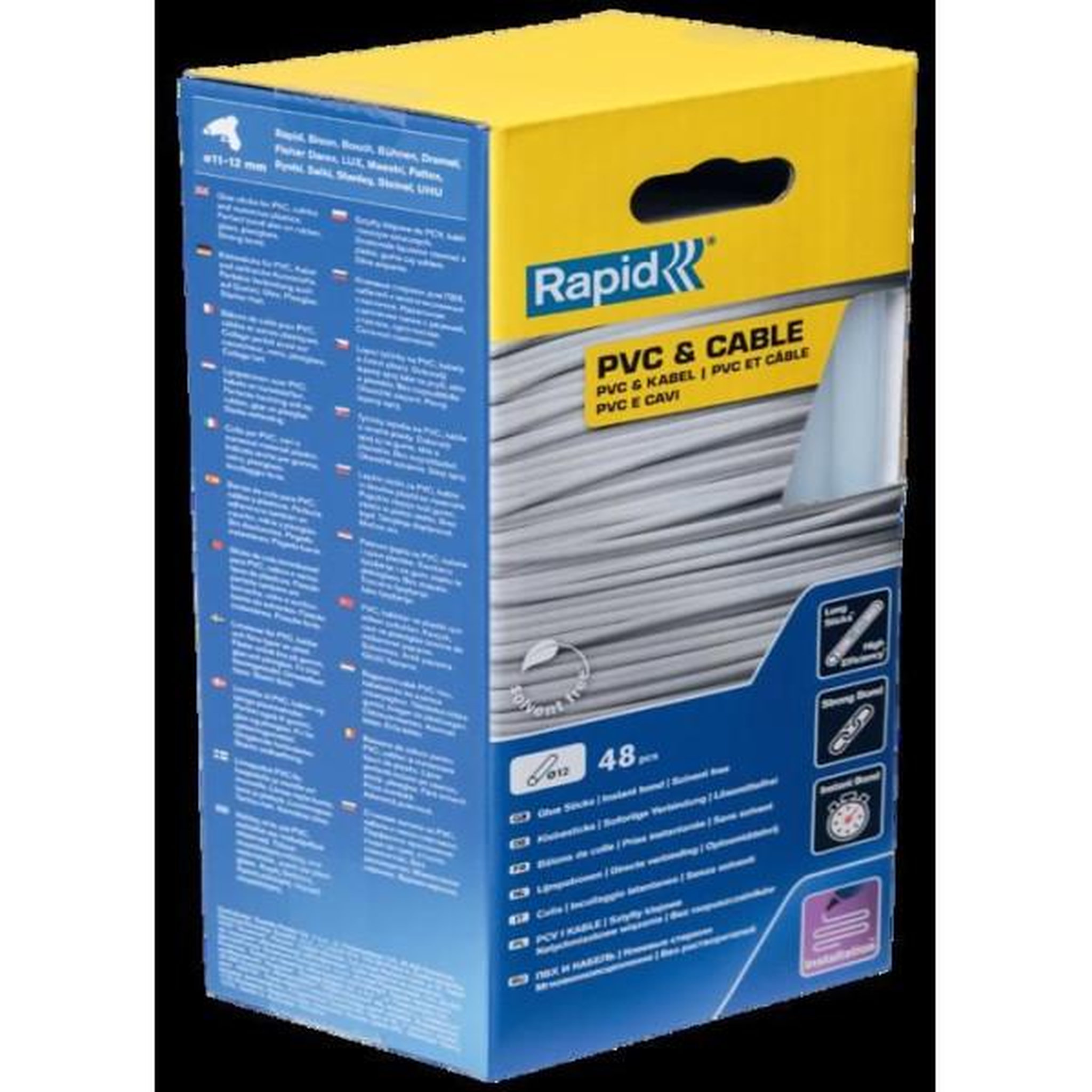 Rapid Bâtons de colle - Rapid - 12 mm - 48 bâtons - PVC - Résine - Intérieur
