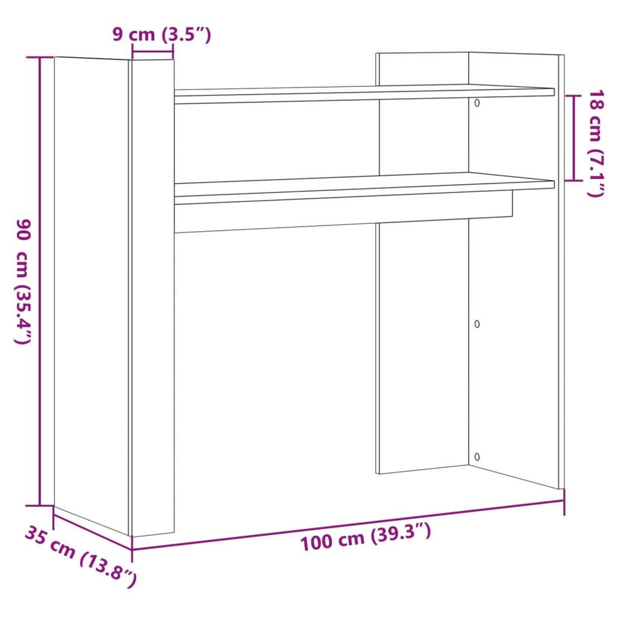 Voir la diapositive 6 : VIDAXL Table console chene fume 100x35x90 cm bois d'ingenierie