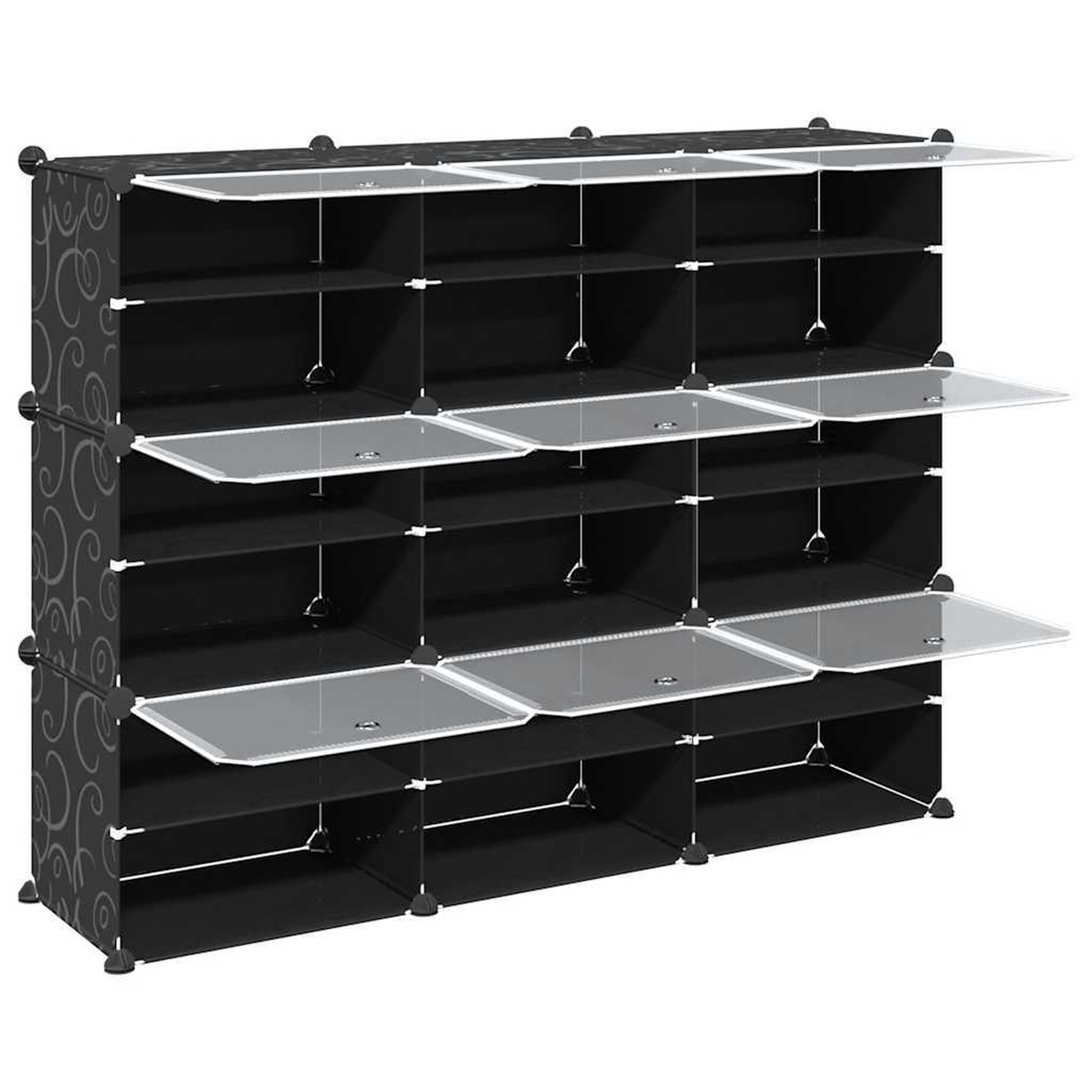 Voir la diapositive 5 : VIDAXL Cubes de rangement 9 pcs avec portes noir PP