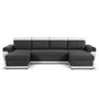 Voir la diapositive 1 : BEST MOBILIER Milan - canapé d'angle panoramique - convertible - 7 places - 2 coffres de rangement