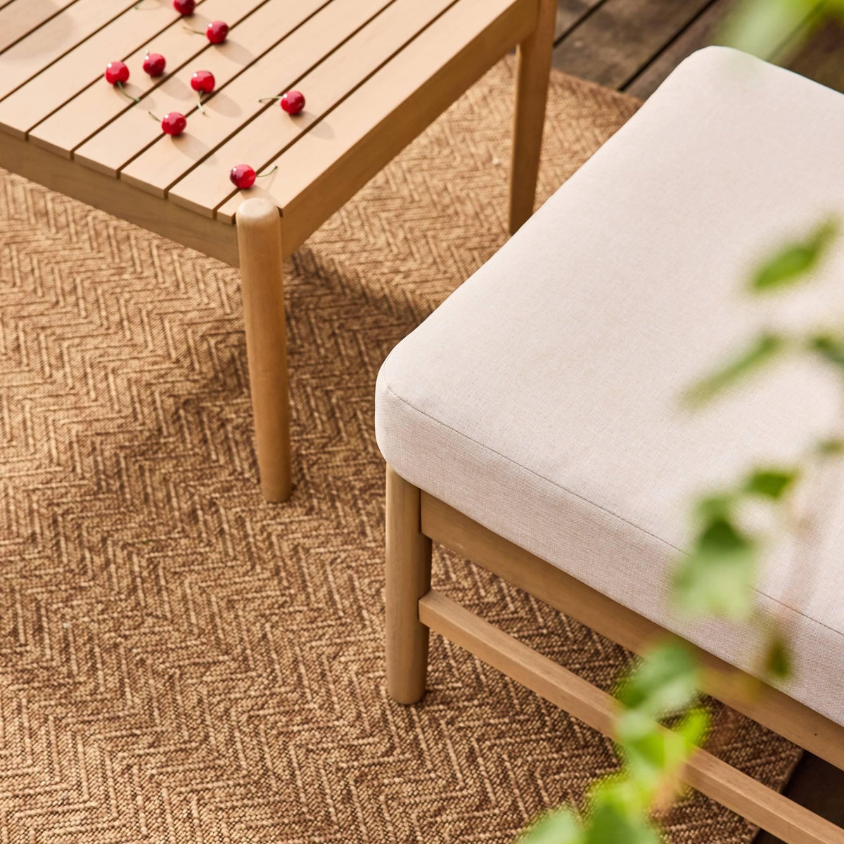 SWEEEK Salon de jardin bois d'acacia naturel 4 places - Lunari