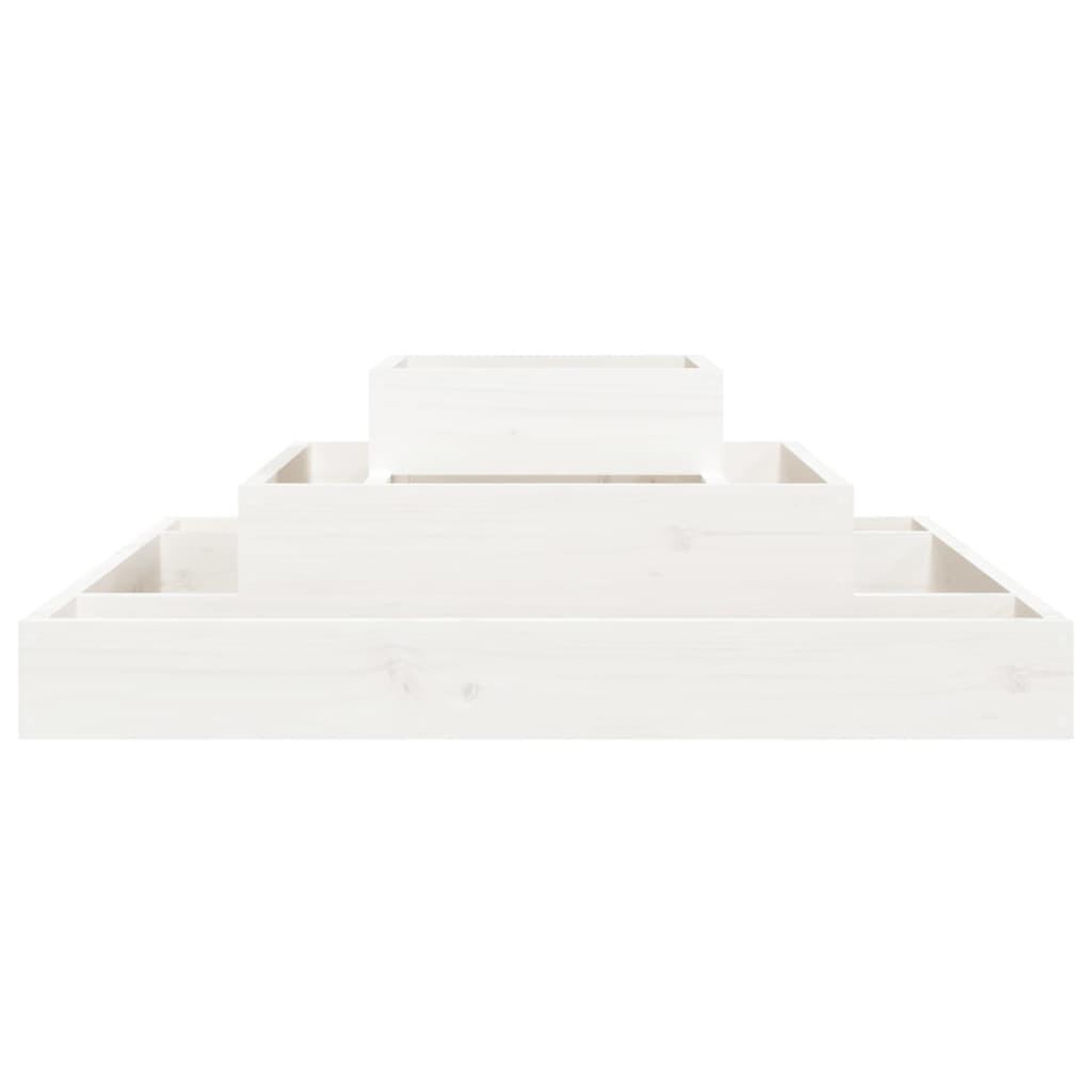 Voir la diapositive 4 : VIDAXL Jardiniere Blanc 80x80x27 cm Bois massif de pin