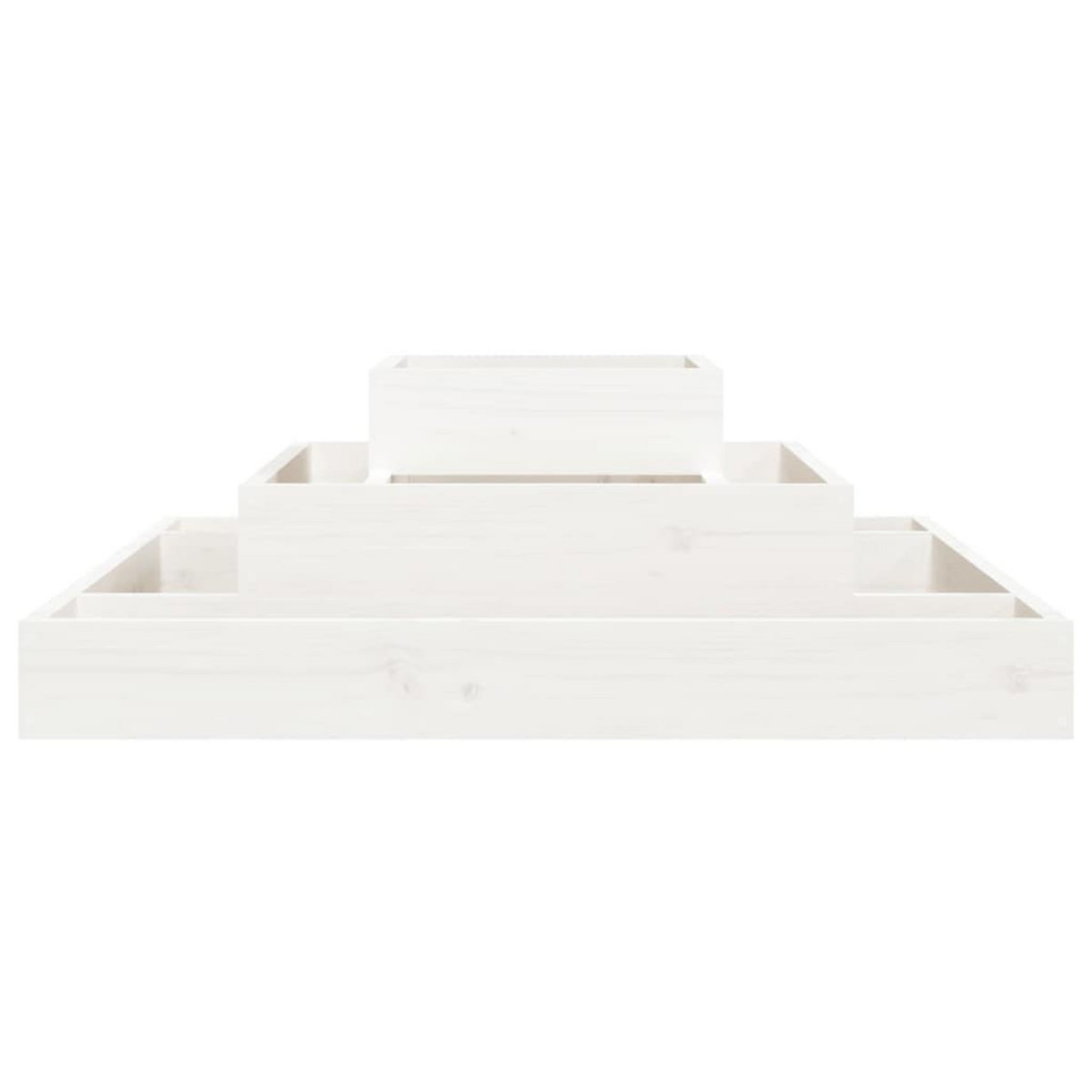 VIDAXL Jardiniere Blanc 80x80x27 cm Bois massif de pin
