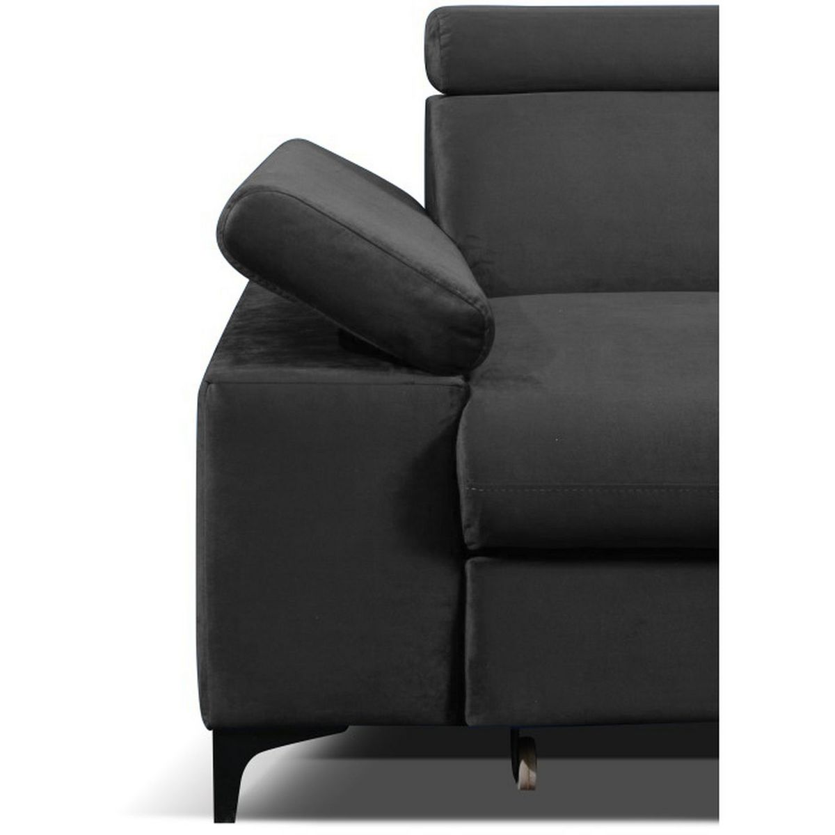 Canapé d'angle droit fixe convertible 5 places avec coffre de rangement AURELIE