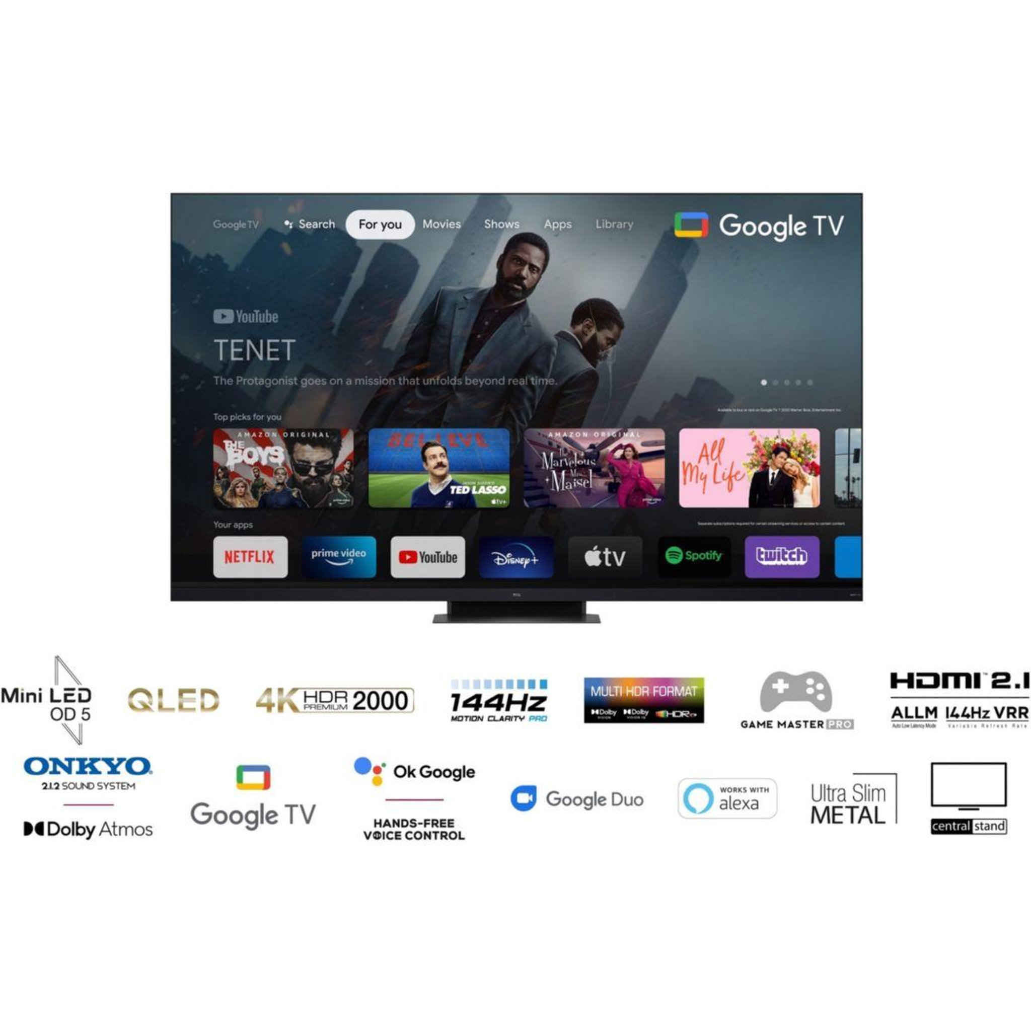 Voir la diapositive 2 : TCL TV QLED MiniLED 65C935