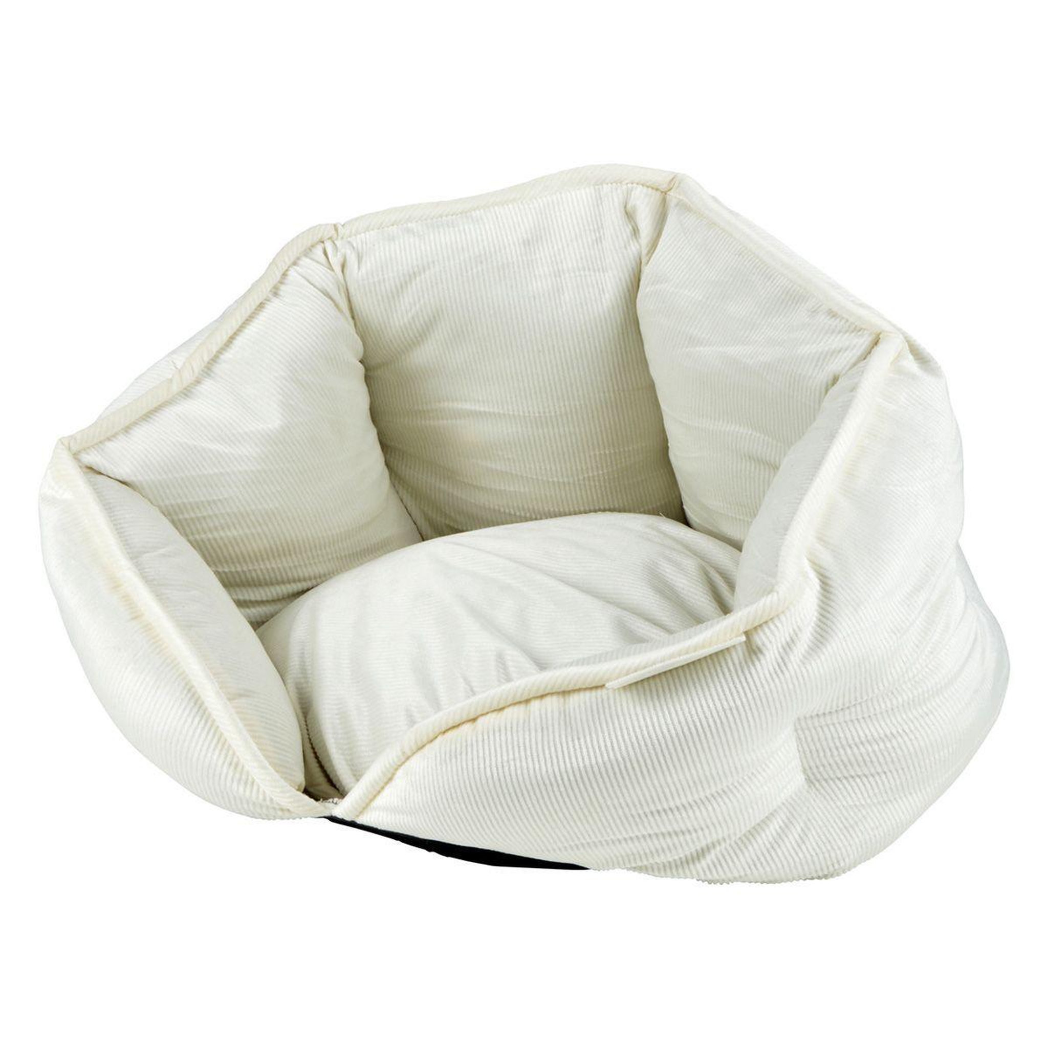 LOVE STORY Panier chien & chat velours  crafty  40cm écru