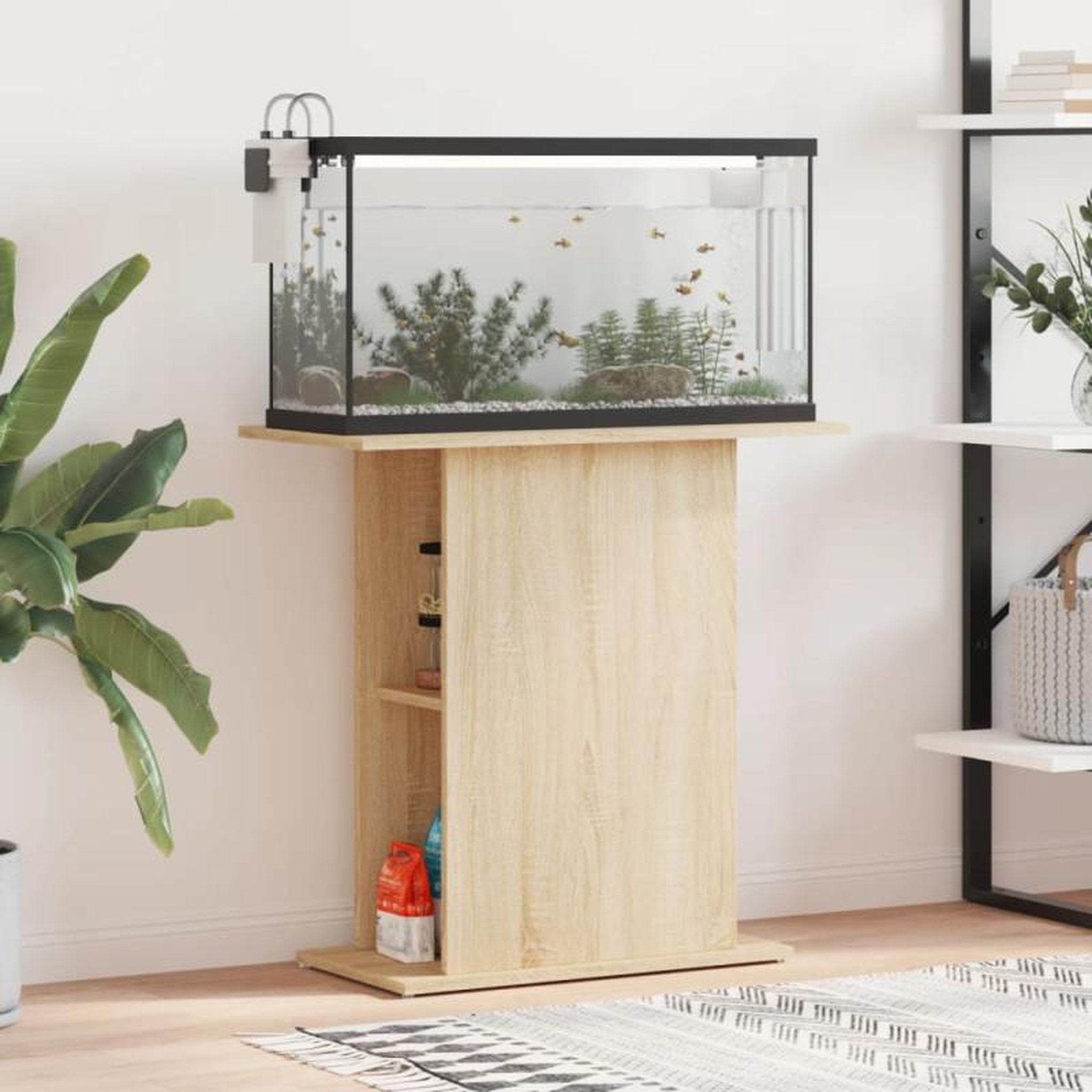 Voir la diapositive 1 : VIDAXL Support pour aquarium chêne sonoma 75x36x72,5 cm