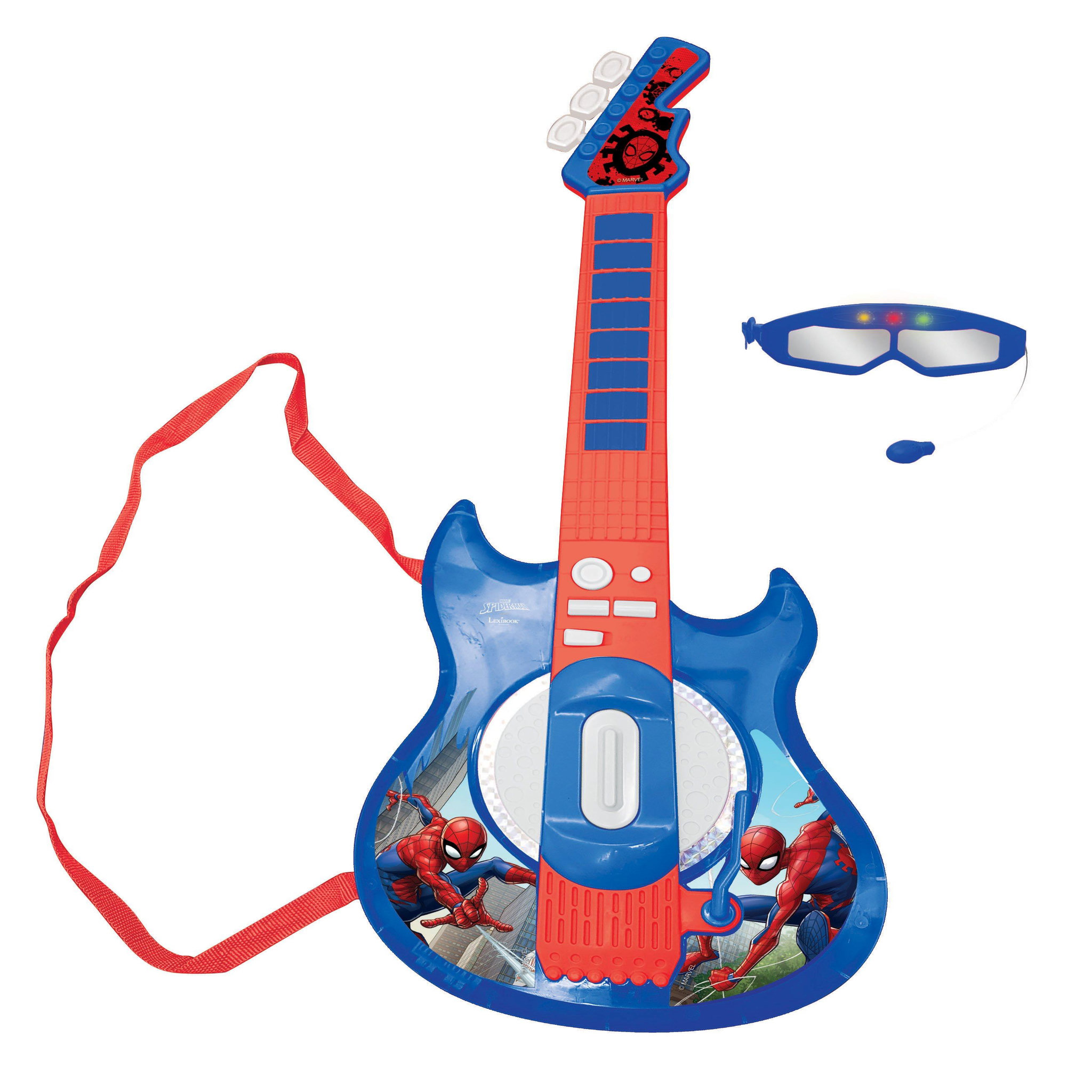 Voir la diapositive 1 : Lexibook Guitare Électronique Lumineuse avec lunettes et micro Spider-Man