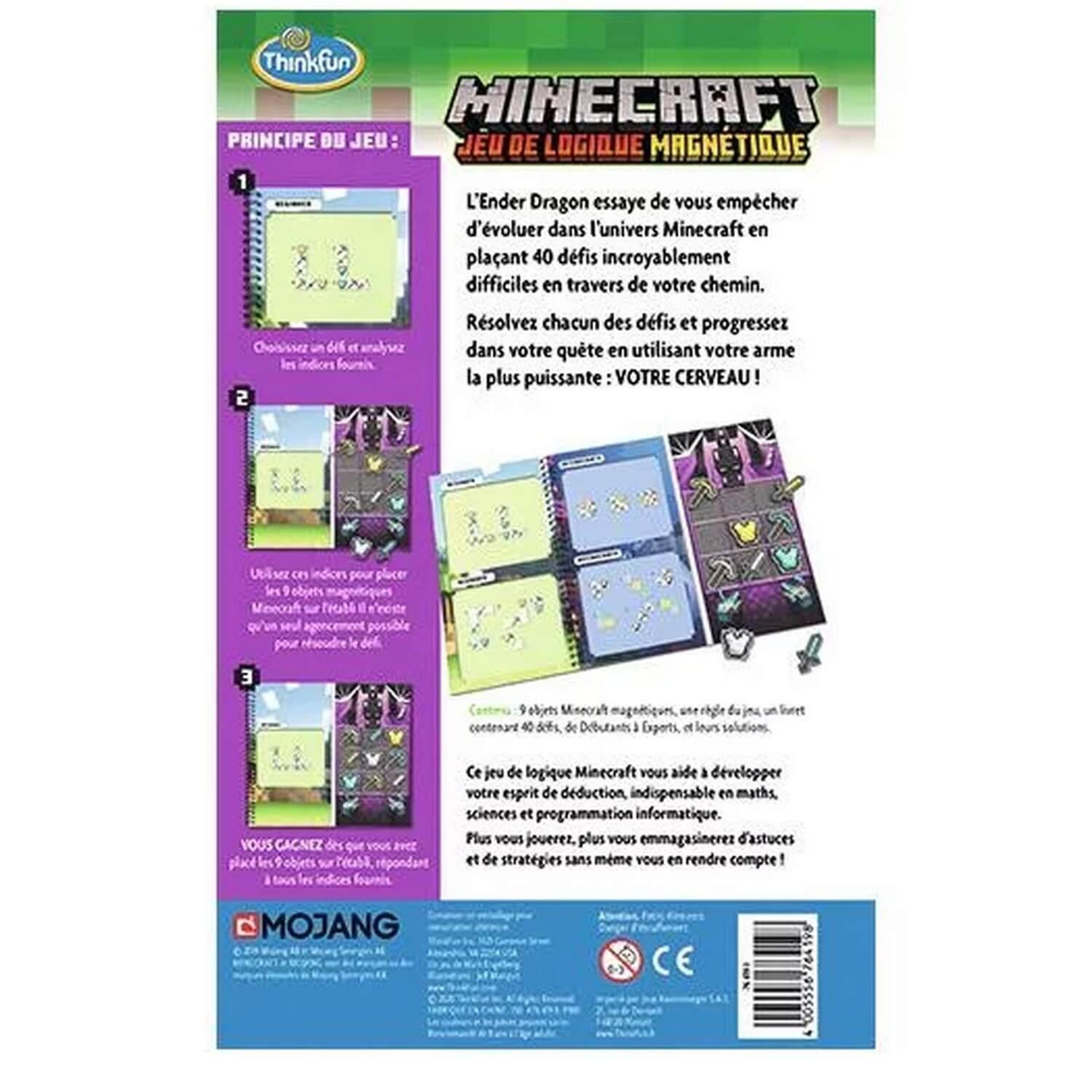 Voir la diapositive 3 : Thinkfun Minecraft jeu magnetique de logique