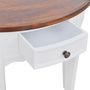 Voir la diapositive 3 : VIDAXL Table console avec tiroir et dessus de table marron Demi-ronde
