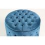 Voir la diapositive 3 : Paris Prix Pouf Rond Design en Velours  Visalni  60cm Bleu