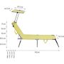 Voir la diapositive 4 : Habitat et Jardin Bain de soleil pliable  Lazy  - Avec pare soleil - Jaune