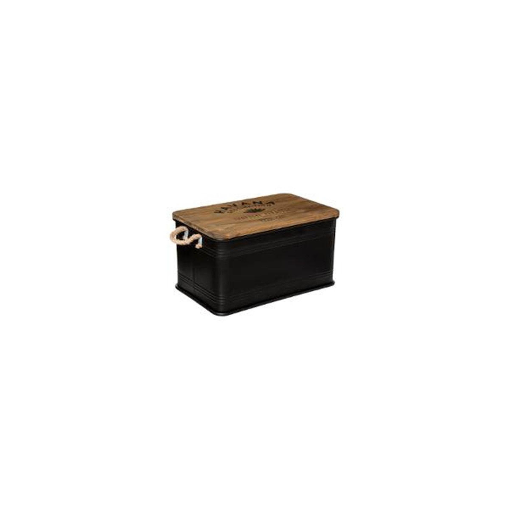 Voir la diapositive 3 : ATMOSPHERA Lot de 3 Malles Design en Métal  Cuba  60cm Noir