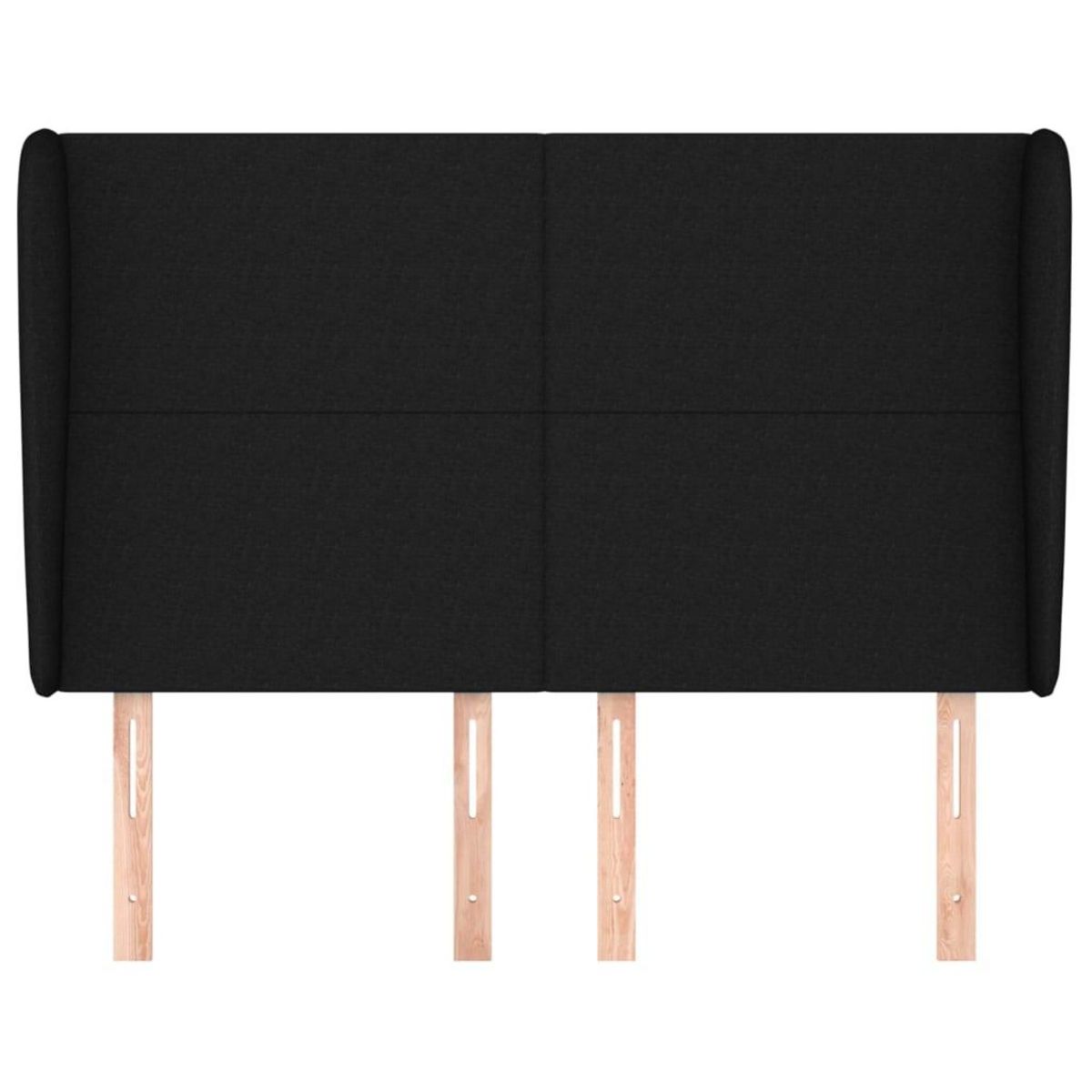 VIDAXL Tete de lit avec oreilles Noir 147x23x118/128 cm Tissu