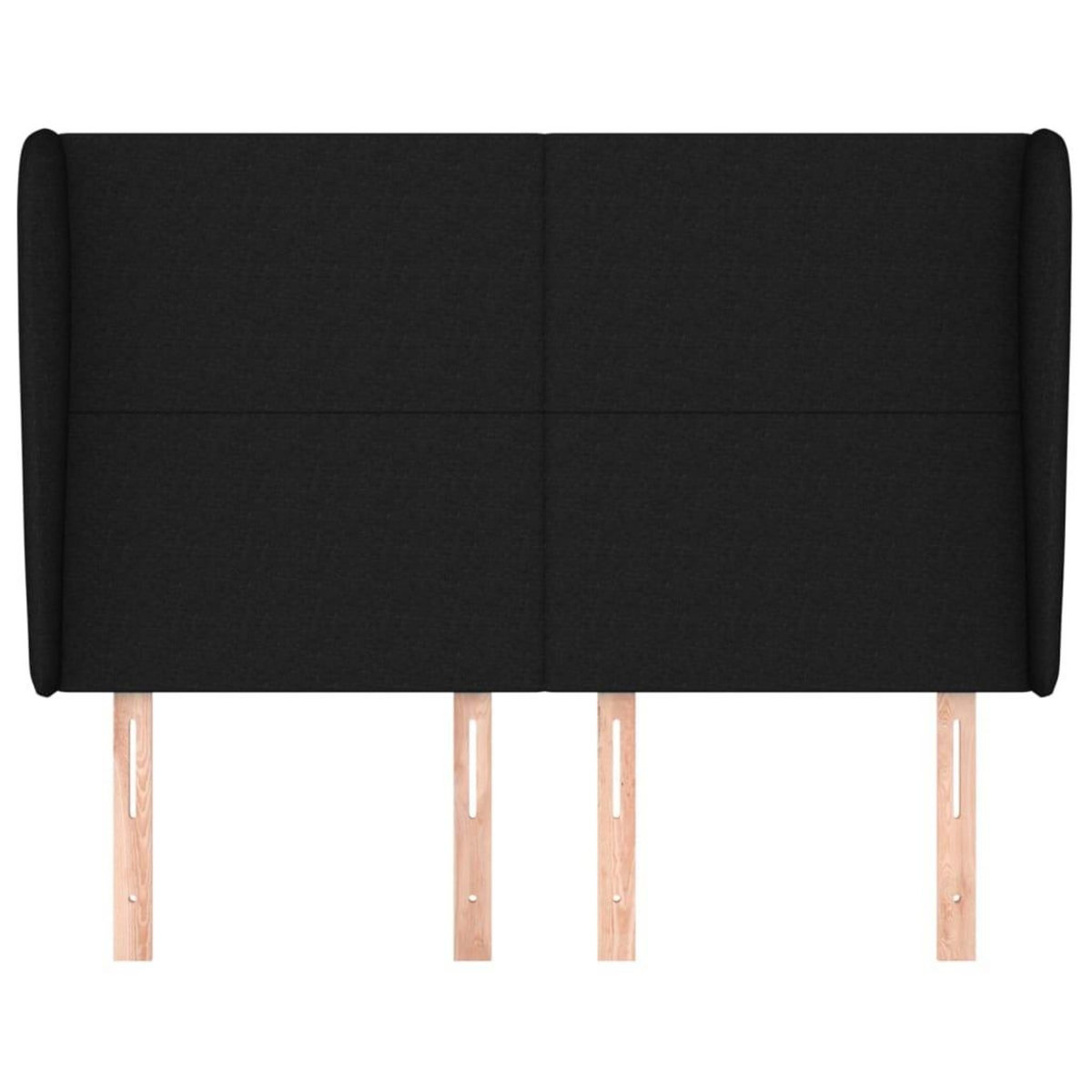 VIDAXL Tete de lit avec oreilles Noir 147x23x118/128 cm Tissu