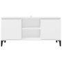 Voir la diapositive 5 : VIDAXL Meuble TV avec pieds en metal Blanc 103,5x35x50 cm