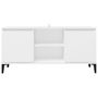 Voir la diapositive 5 : VIDAXL Meuble TV avec pieds en metal Blanc 103,5x35x50 cm