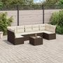 Voir la diapositive 1 : VIDAXL Salon de jardin 8 pcs avec coussins marron resine tressee