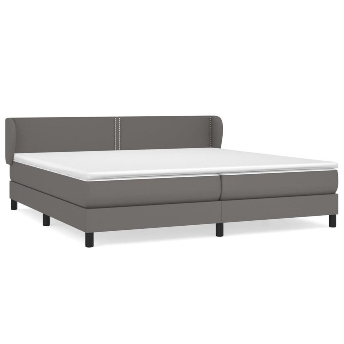 VIDAXL Sommier a lattes de lit avec matelas Gris 200x200 cm Similicuir