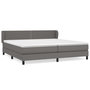 Voir la diapositive 1 : VIDAXL Sommier a lattes de lit avec matelas Gris 200x200 cm Similicuir