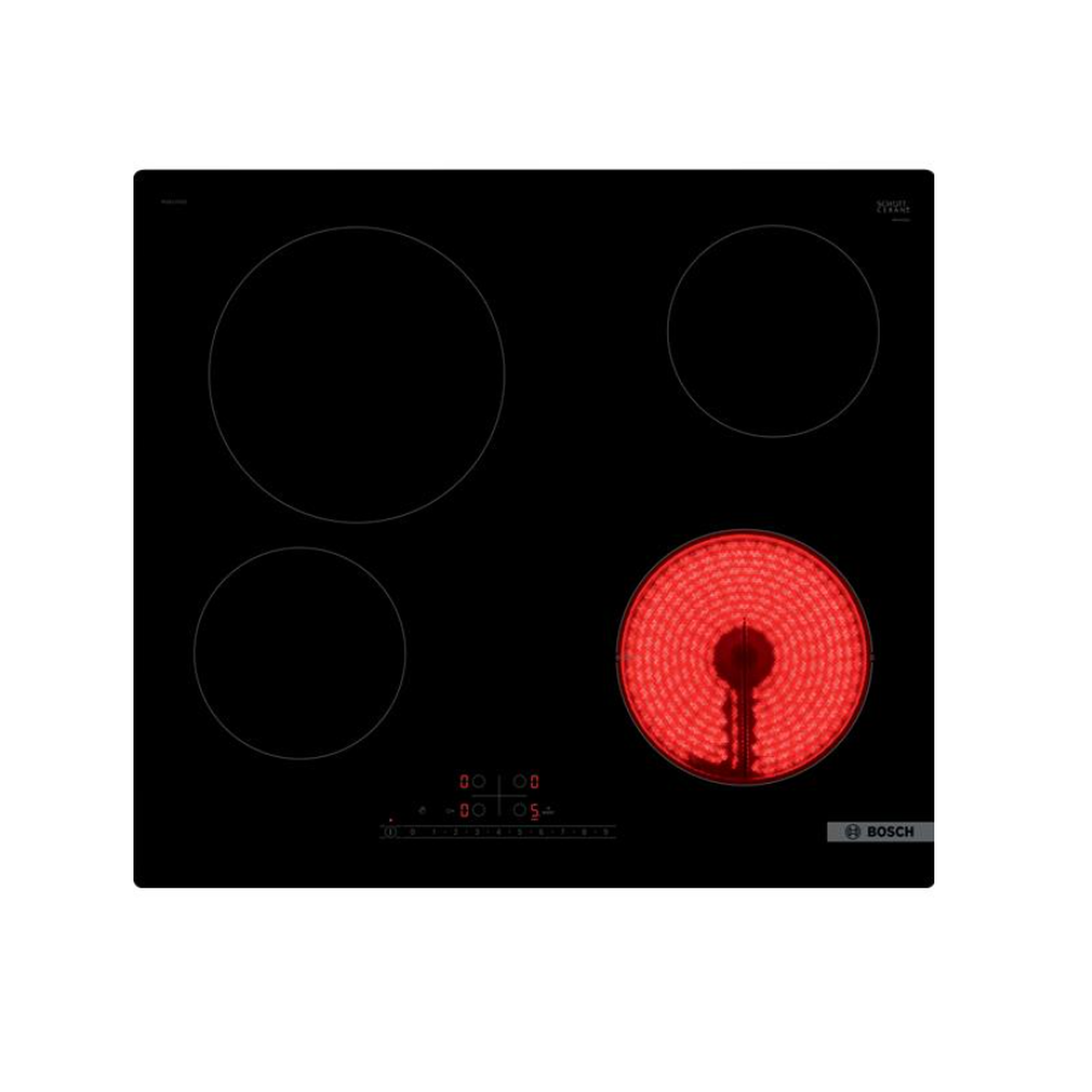 BOSCH Table de cuisson vitrocéramique 60cm 4 feux 6900w noir - PKE611FN8E
