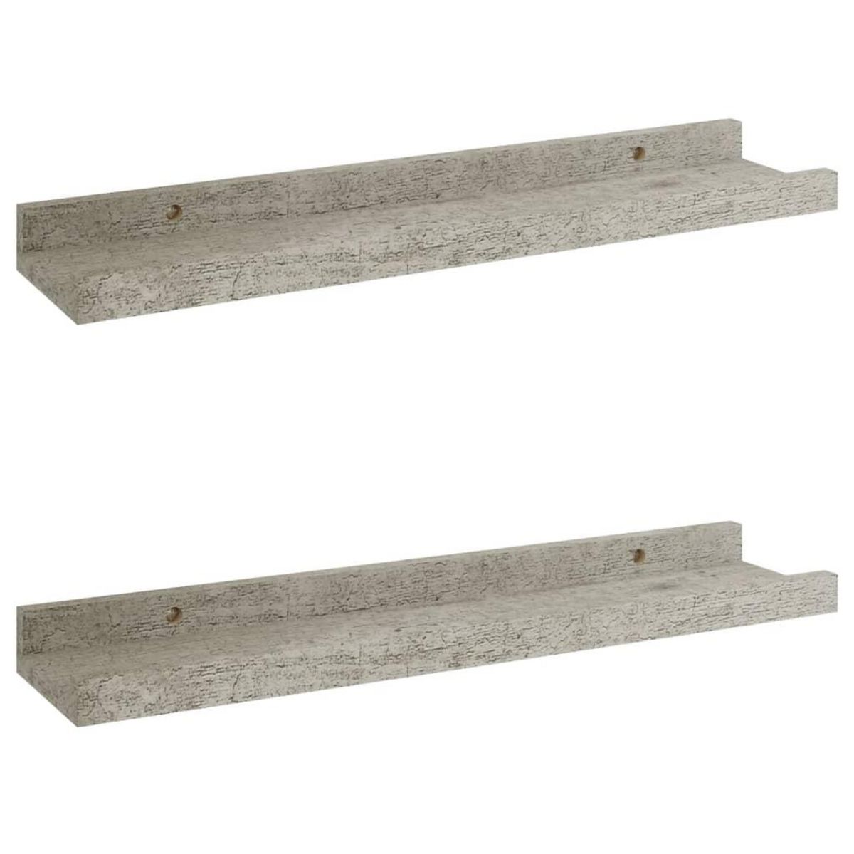VIDAXL Etageres murales 2 pcs Gris beton 40x9x3 cm