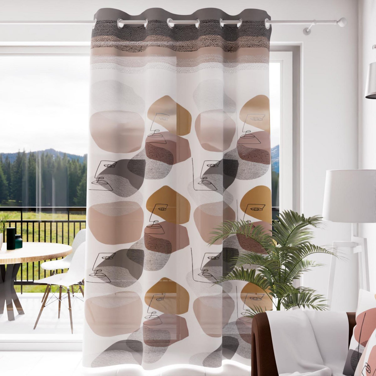 SOLEIL D'OCRE Voile à oeillets 135x250 cm MODERN, par Soleil d'Ocre