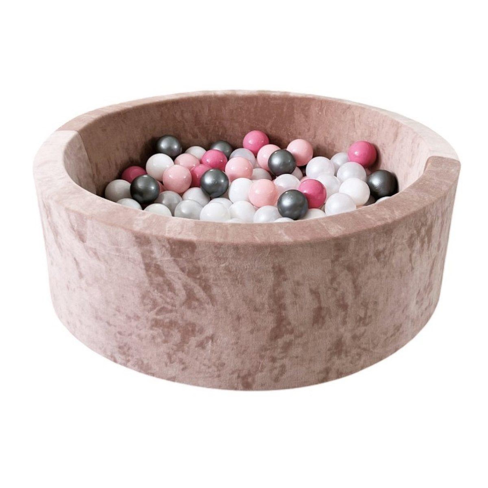 MONIO FOR KIDS Piscine à balles en velours 90 cm beige + 200 balles